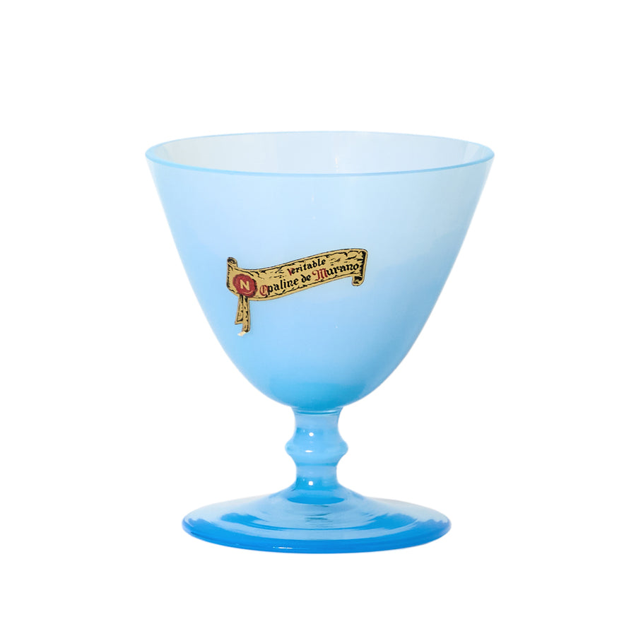 Blue Italian Opaline Pedestal Vase