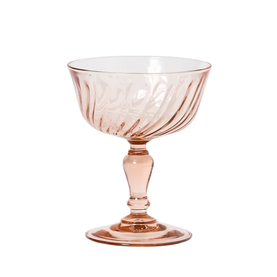 1950s French Pink Champagne Coupes