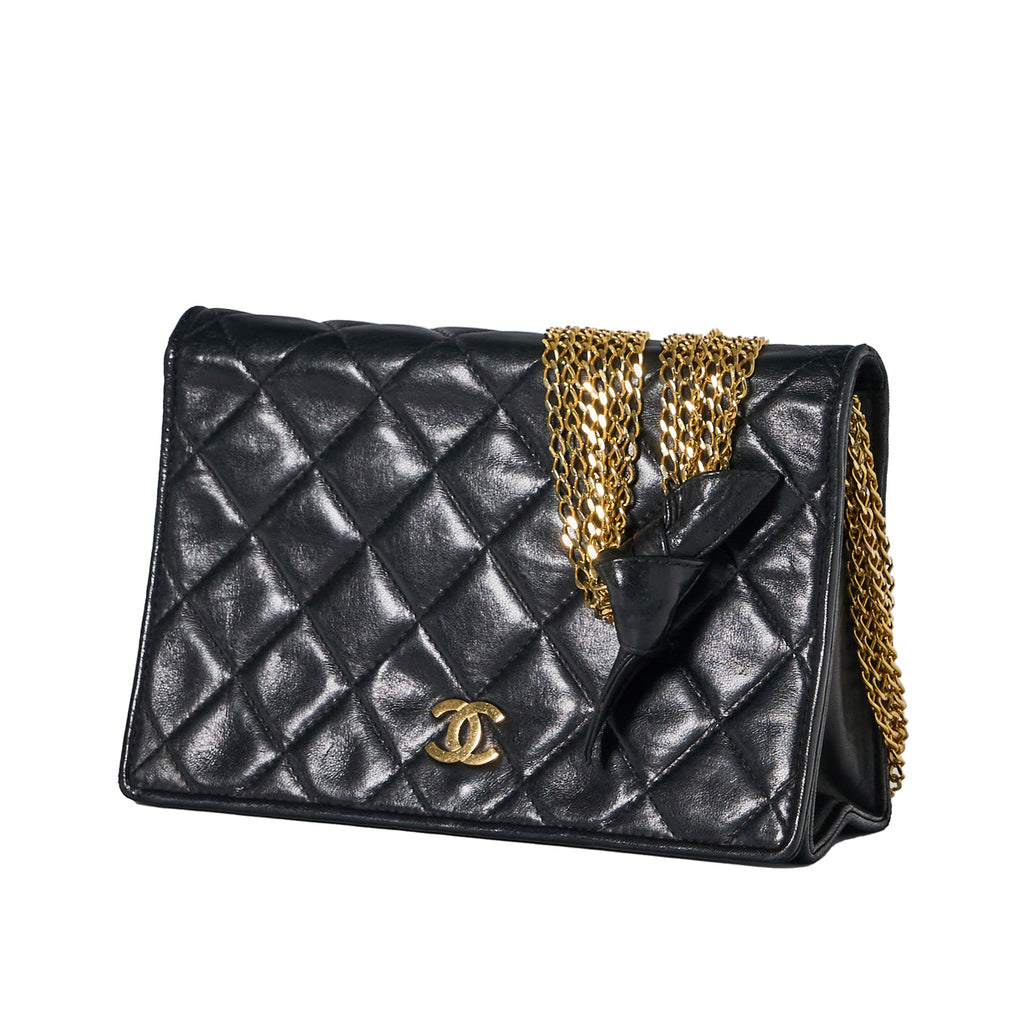 Chanel Lambskin Quilted Small Single Flap Front Bag - 1987