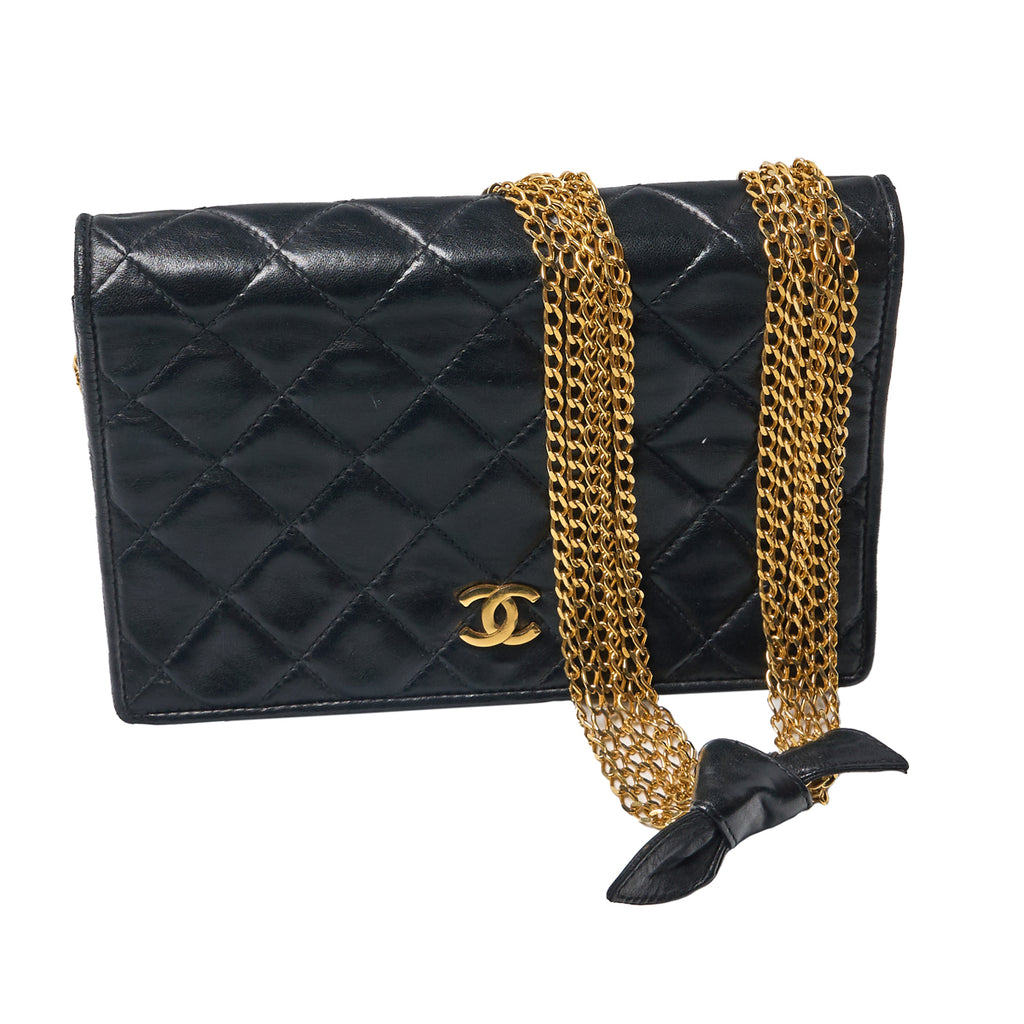 Chanel Lambskin Quilted Small Single Flap Front Bag - 1987