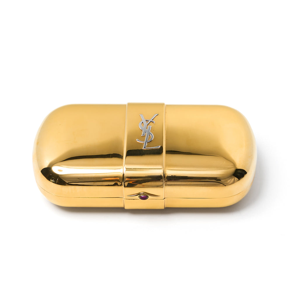 Yves Saint Laurent Gold Plated Clutch - 1980s