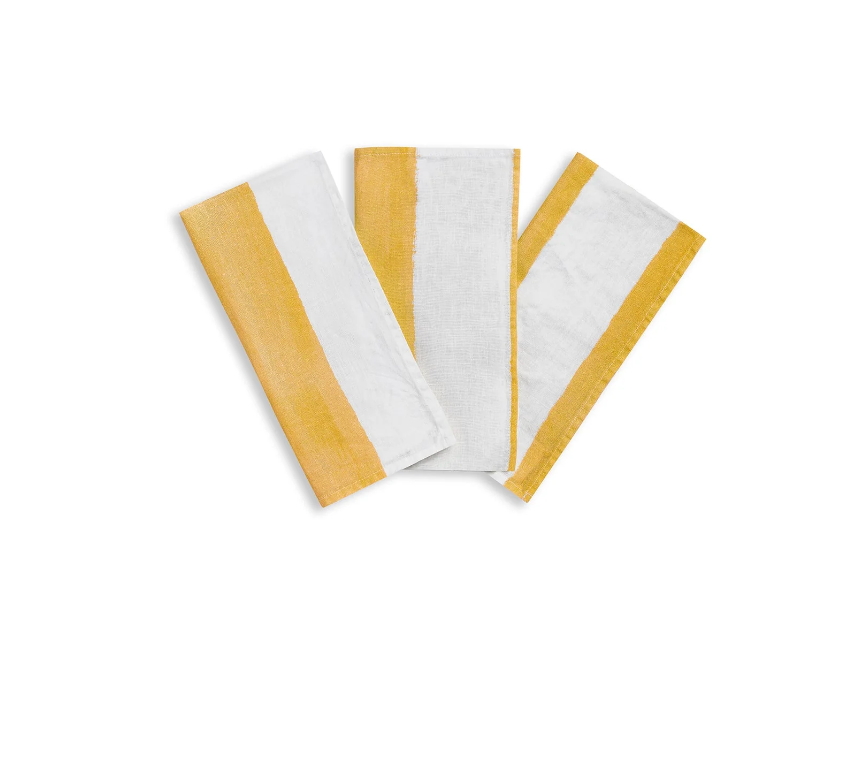 Stripe Linen in Yellow Napkin by Summerill & Bishop