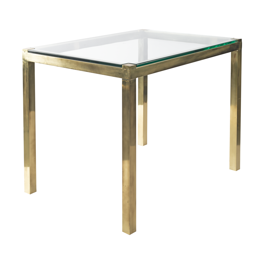 Pair of Brass and Glass Side Tables