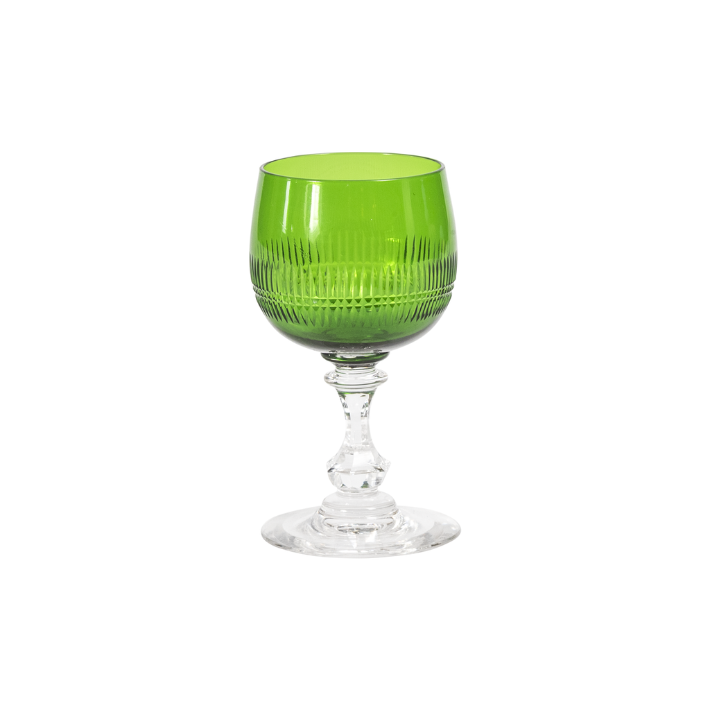 Green Crystal Wine/Cordial  Glasses - Set of 6