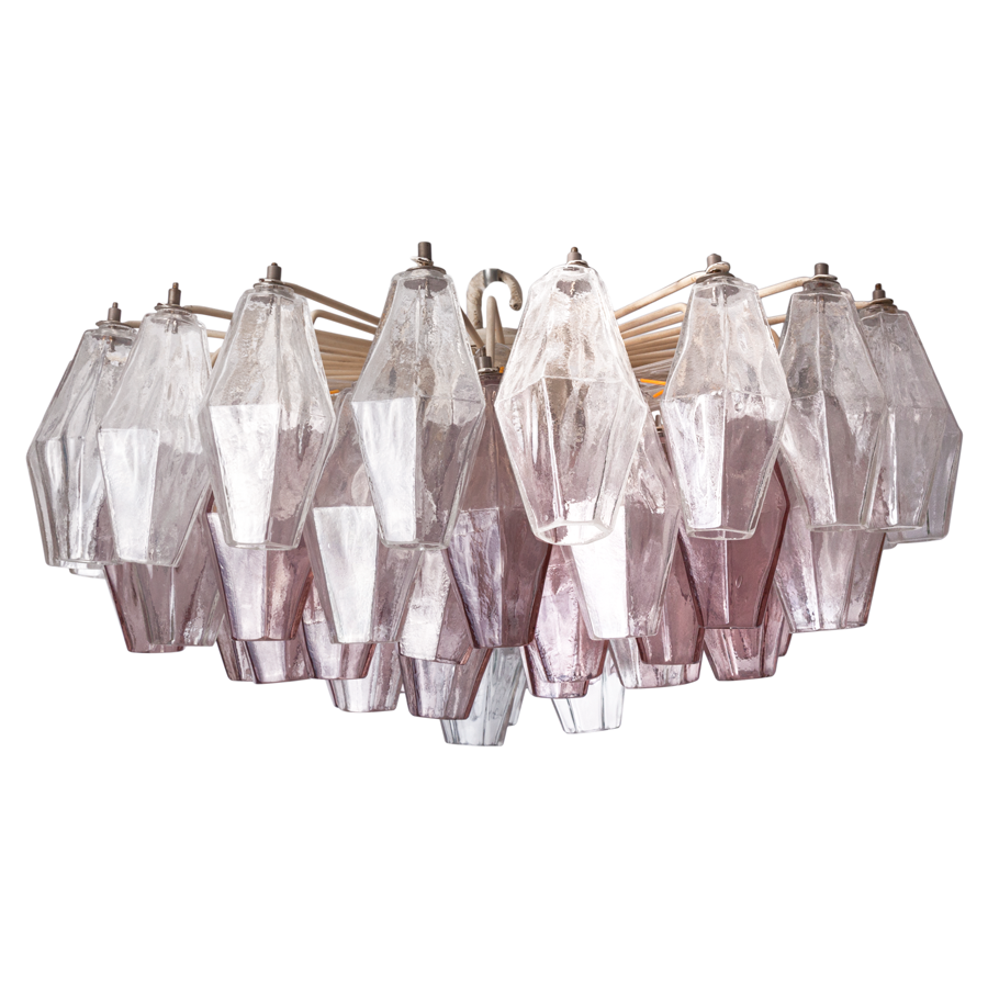 Amethyst  and clear Polyhedron Chandelier