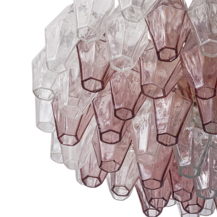 Amethyst  and clear Polyhedron Chandelier