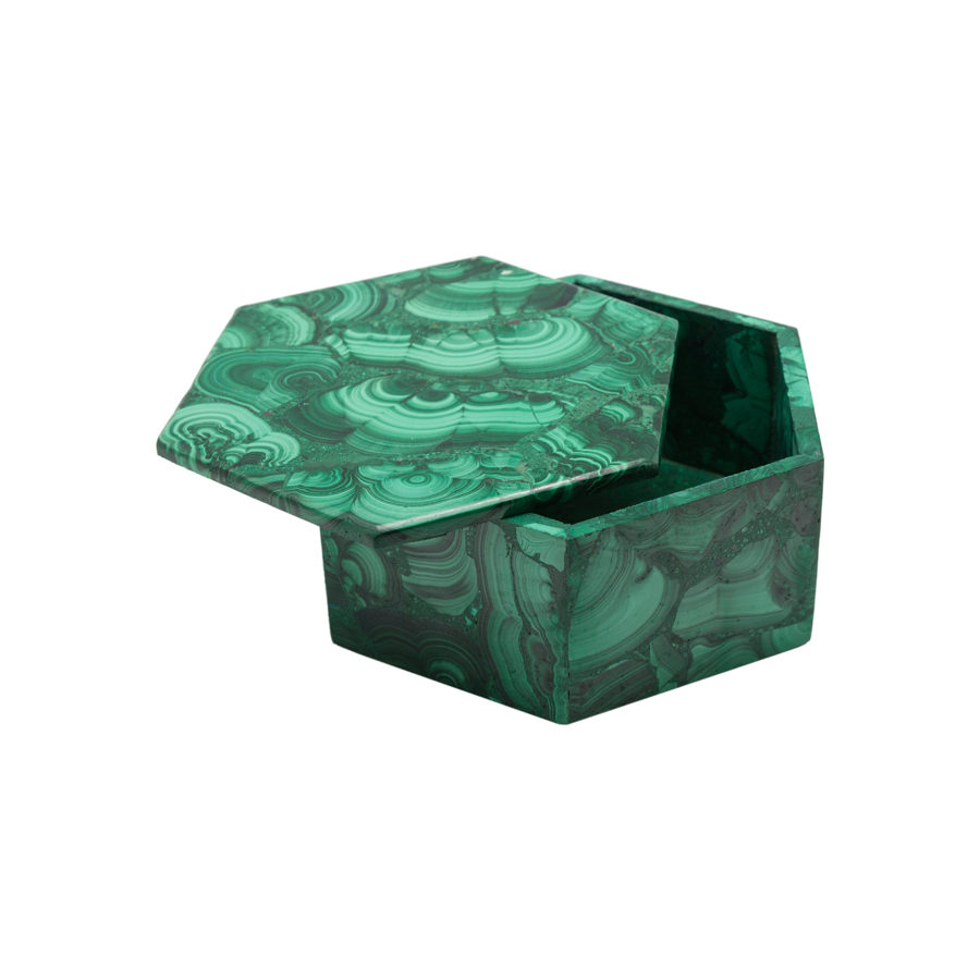Hexagonal Malachite Boxes