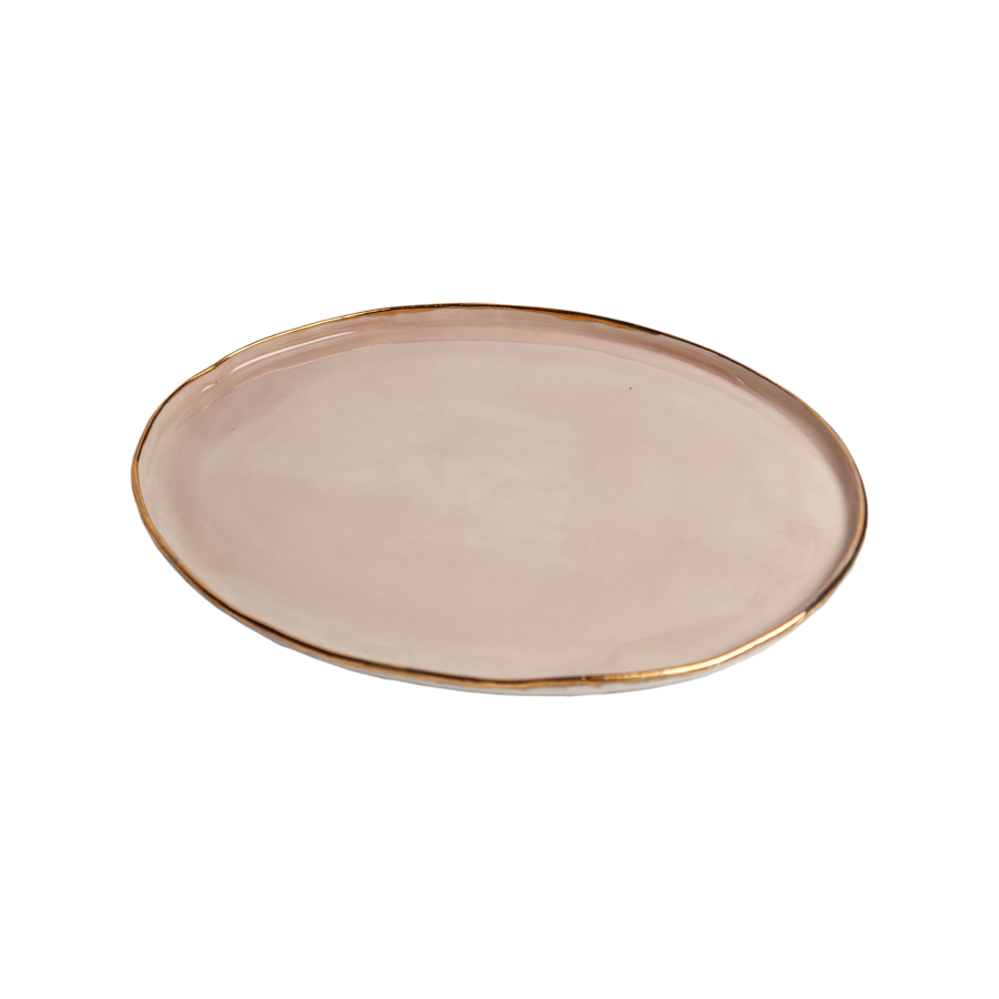 Italian Raw Porcelain - Gold Rim Oval Plates