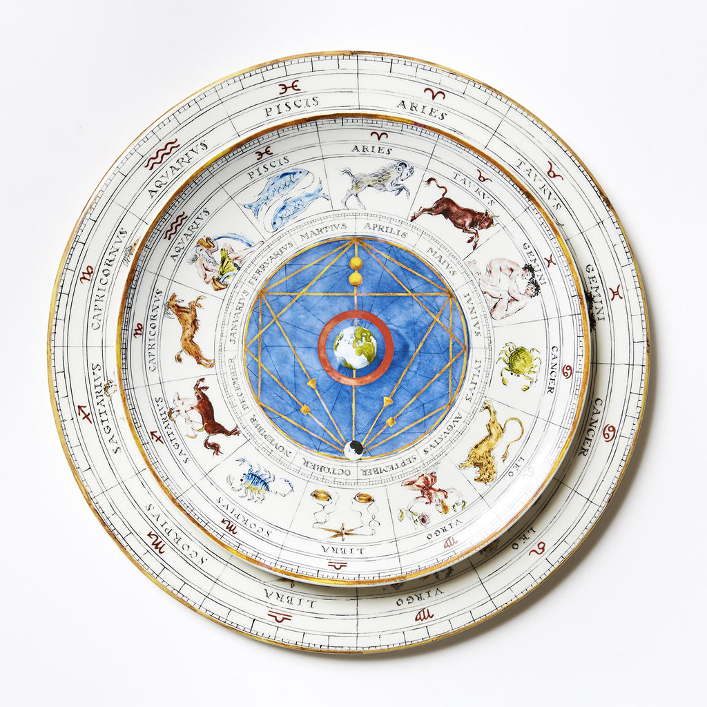 Zodiac Blue Plates by Laboratorio Paravicini - Set of 6