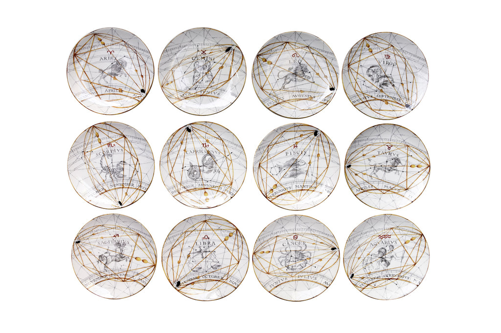 Zodiac Dinner Plates by Laboratorio Paravicini - Set of 12