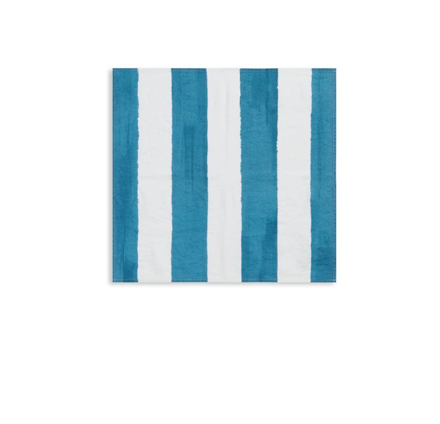 Stripe Linen in Sky Blue Napkin by Summerill & Bishop
