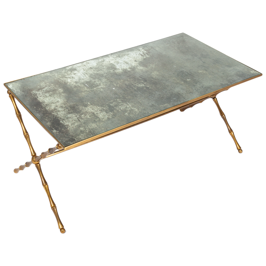 Maison Bagues Brass and Mirror coffee table