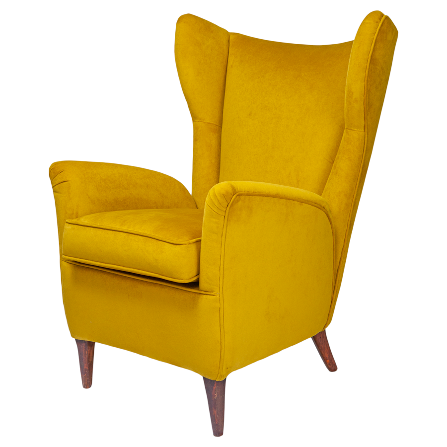 Italian Mid-Century Gold Lounge Chairs - Set of 2