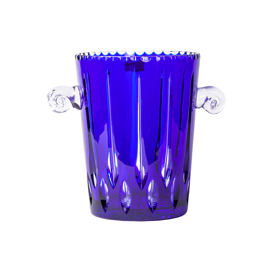 Blue Cut Crystal Champagne Bucket
