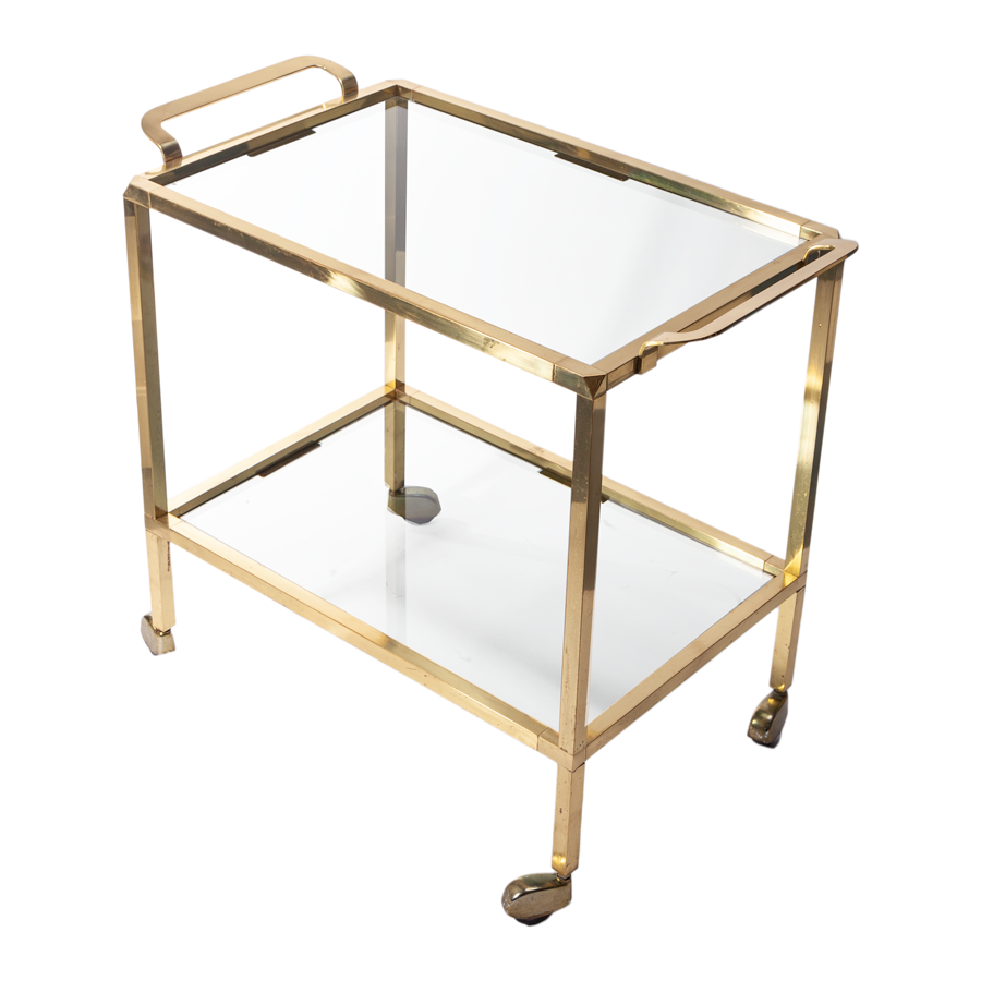 Brass Gio Ponti Style Bar Cart