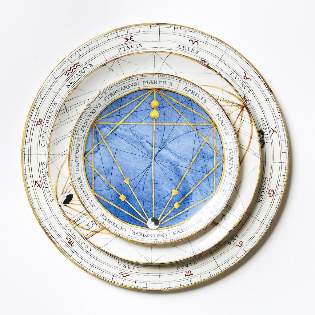 Zodiac Blue Plates by Laboratorio Paravicini - Set of 6