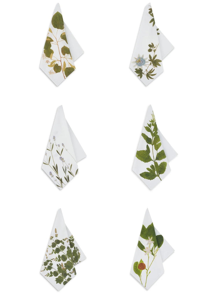Set of Six 'Tisane' Herb Linen Napkins by Summerill & Bishop