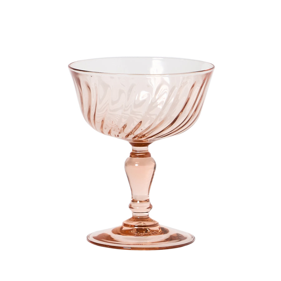 1950s French Pink Champagne Coupes - Set of 6