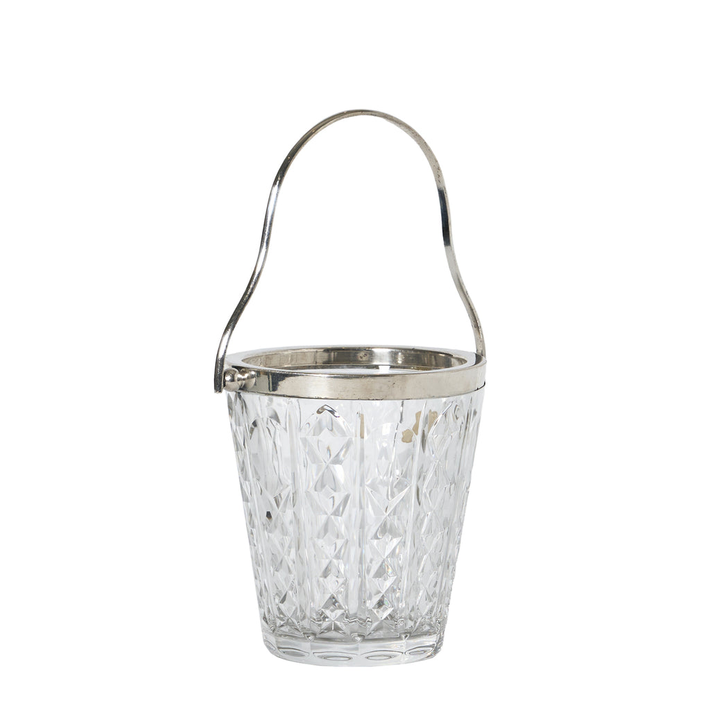 Silver Val Saint Cut Crystal Ice Bucket