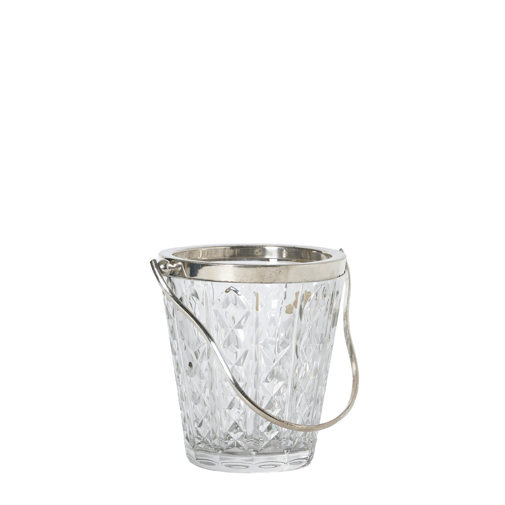 Silver Val Saint Cut Crystal Ice Bucket