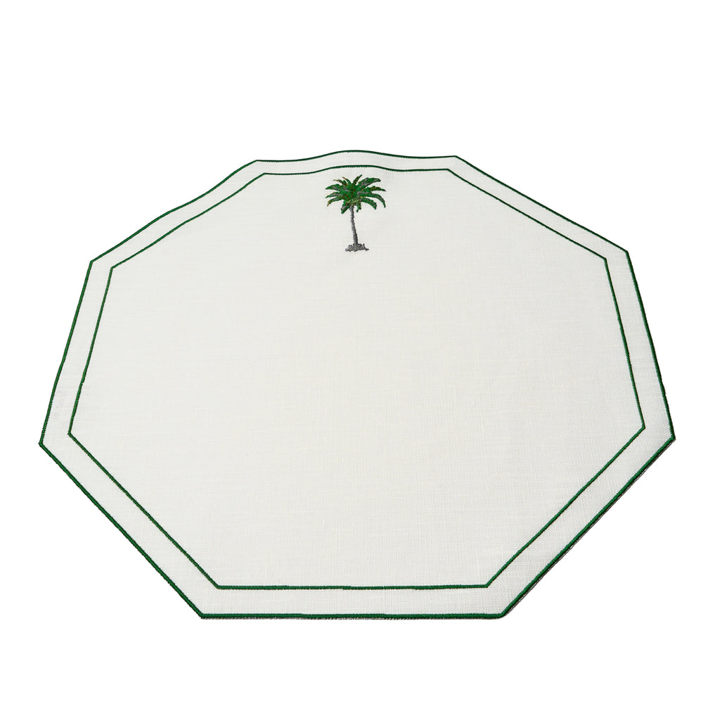 Palm Linen Placemat by La Gallina Matta, Italy - Octagon