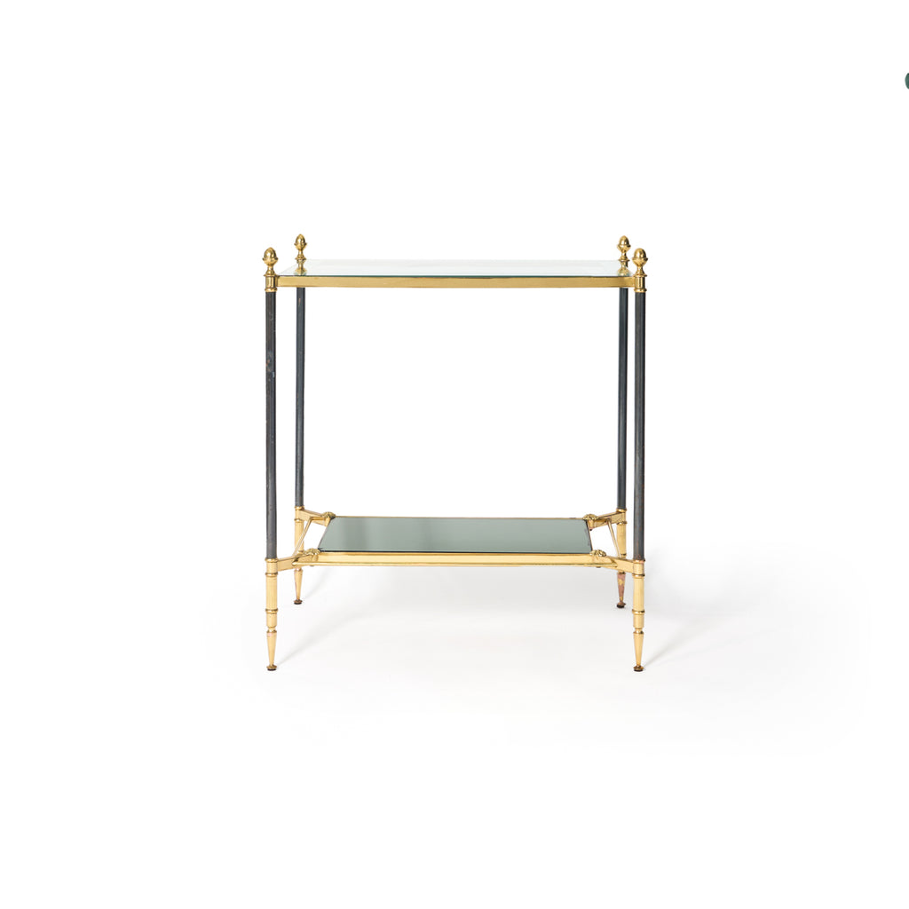 Maison Bagues Brass and Mirror Side Table