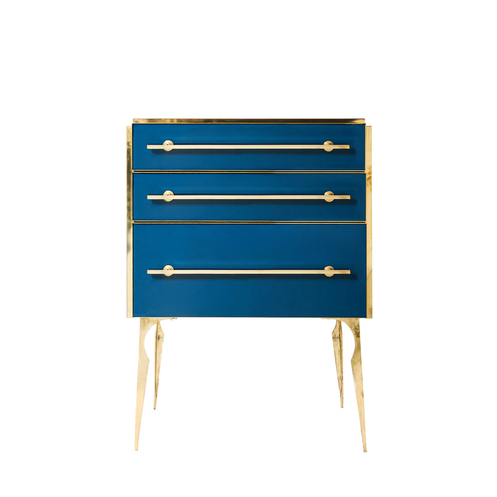 Italian Glass Drawer Console