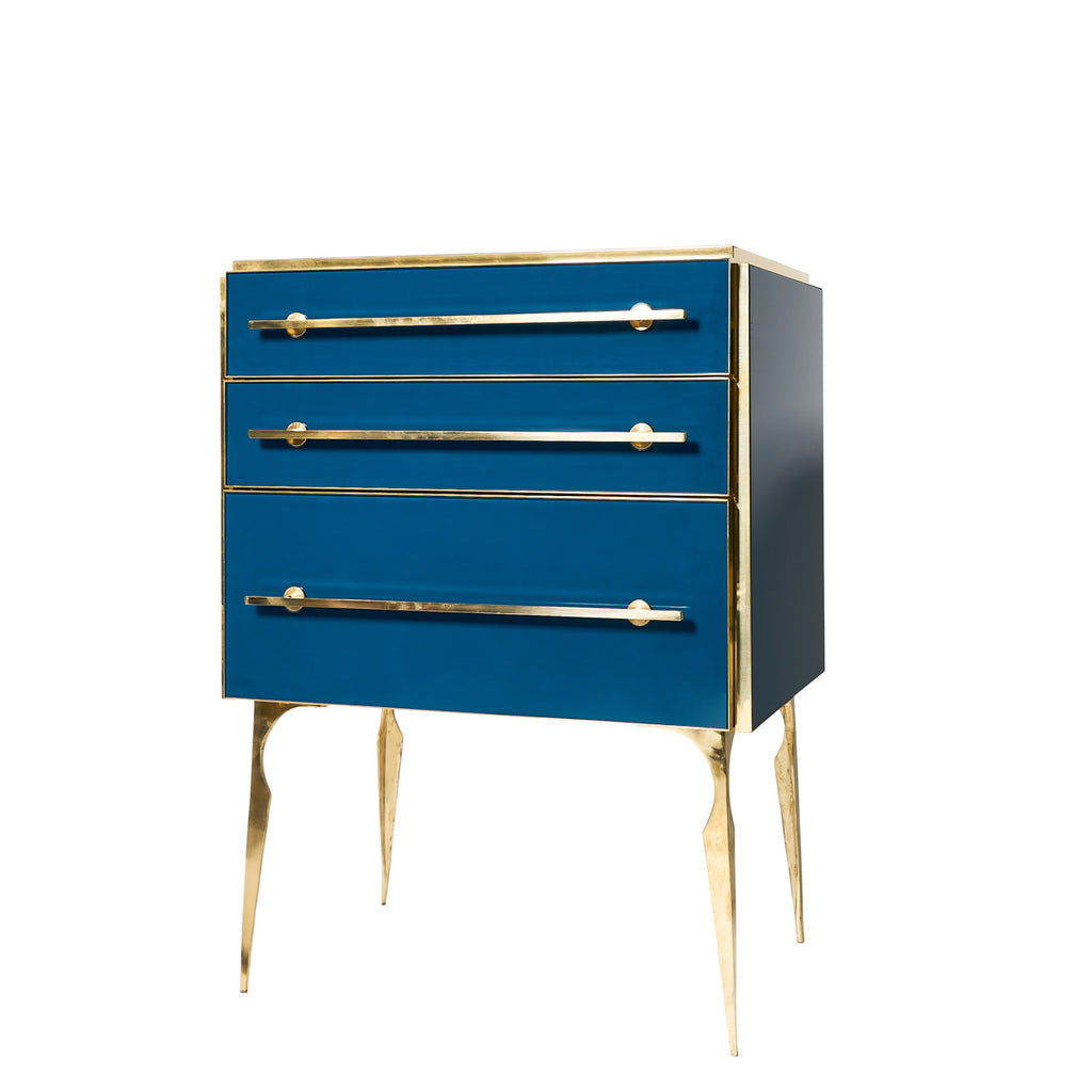 Italian Glass Drawer Console