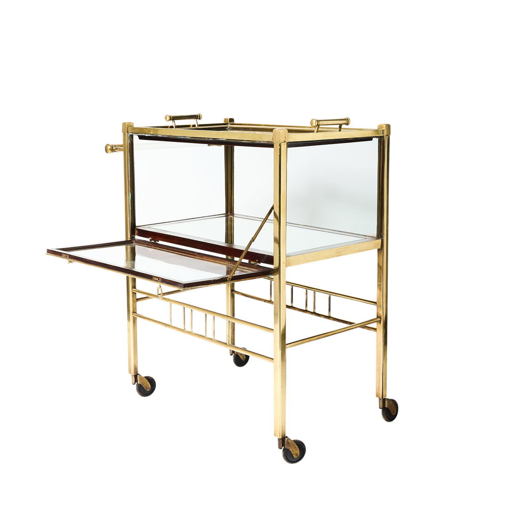 Art Deco Brass and Glass Bar Cart by Rockhausen