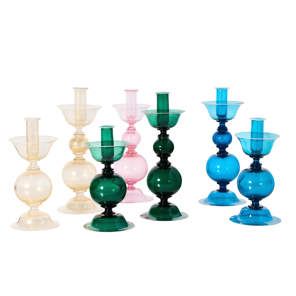Glass Candlesticks by Davide Fuin