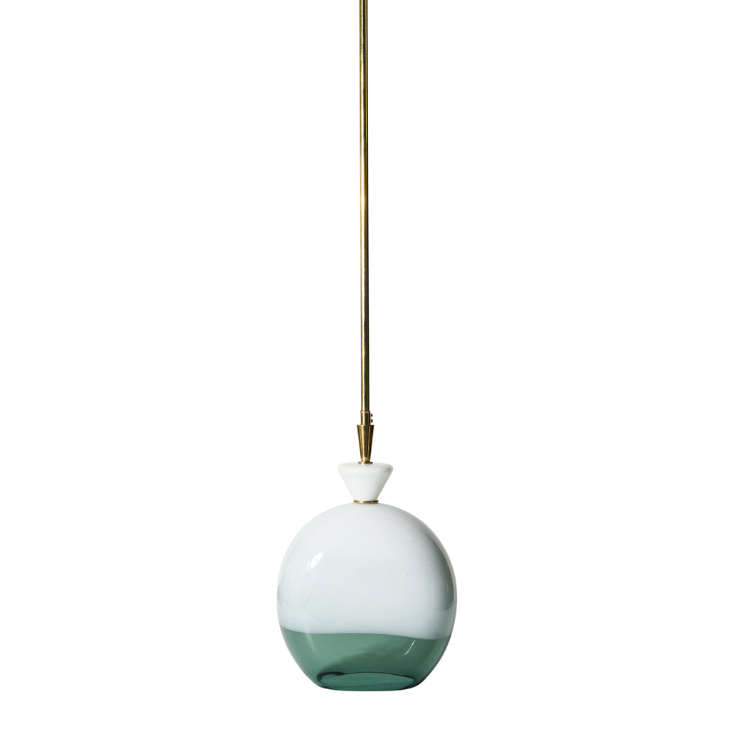 Brass Pendent with Murano Glass Globe