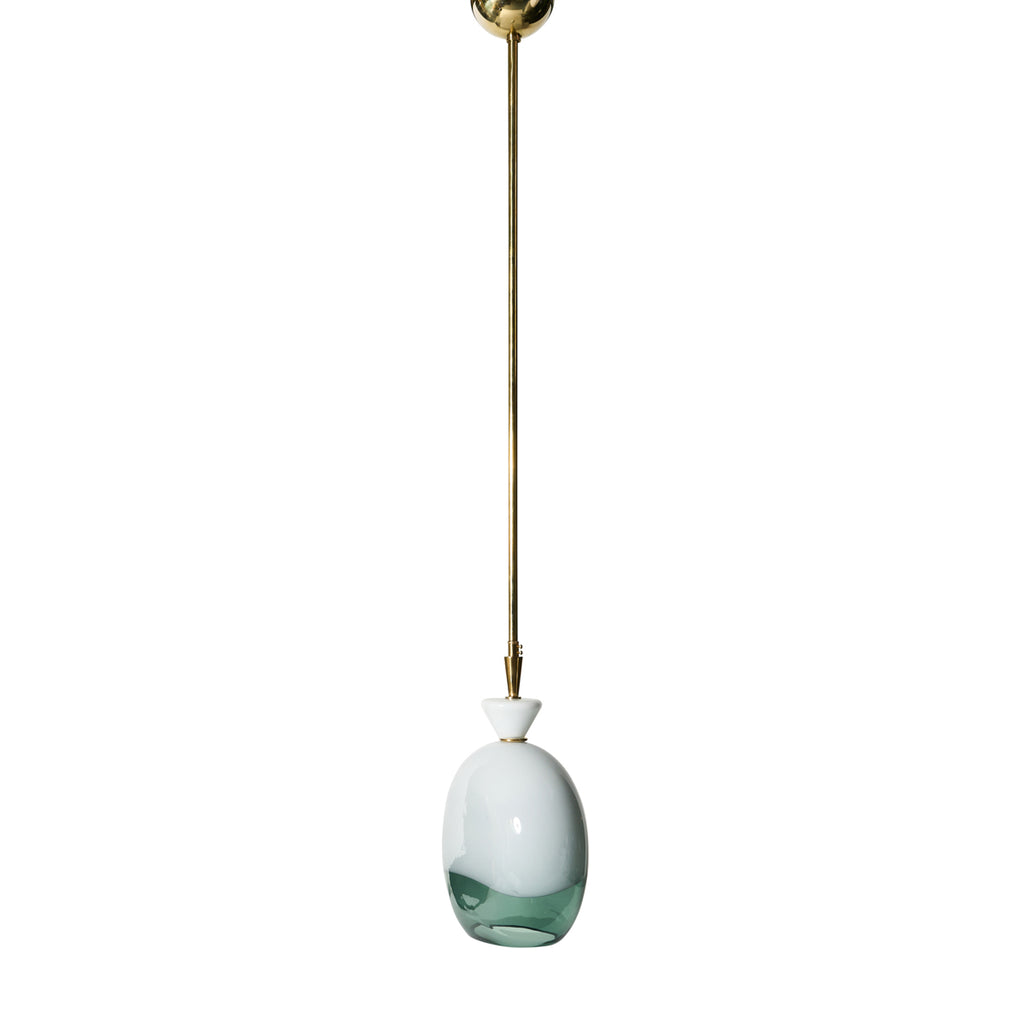 Brass Pendent with Murano Glass Globe