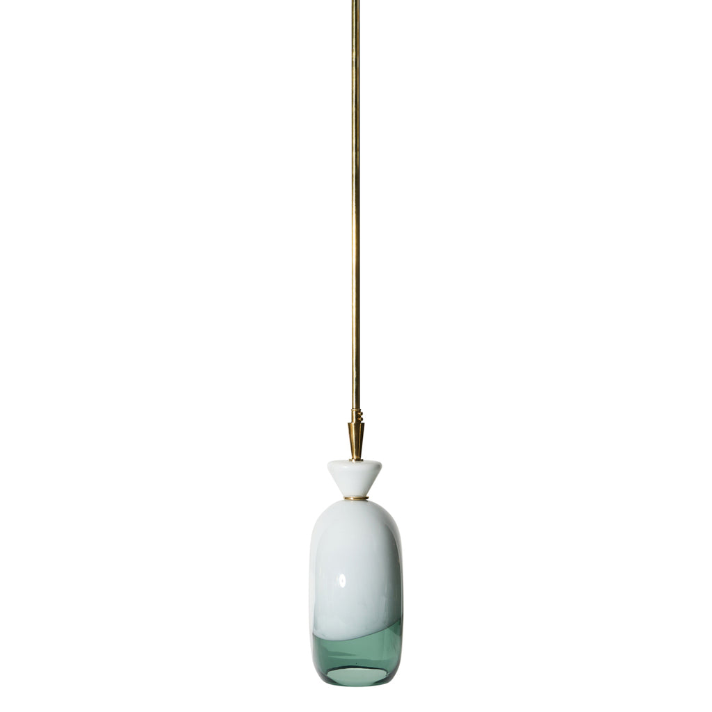 Brass Pendent with Murano Glass Globe