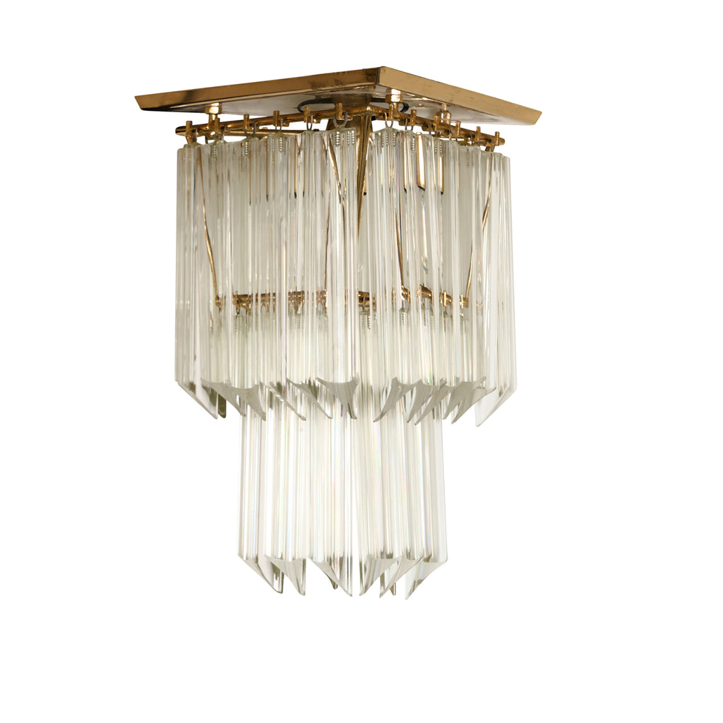 Pair of Italian Flush Mount Chandeliers