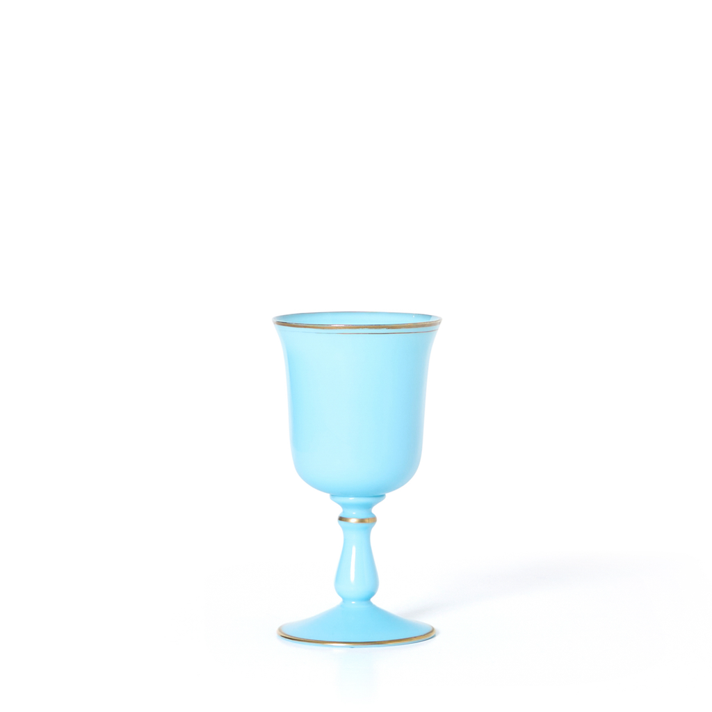 Blue Italian Opaline Pedestal Vase