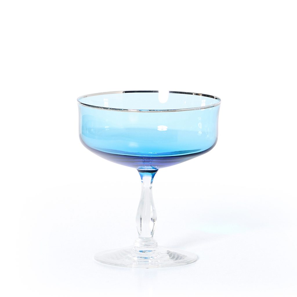 Vintage Blue Coupes - Set of 6