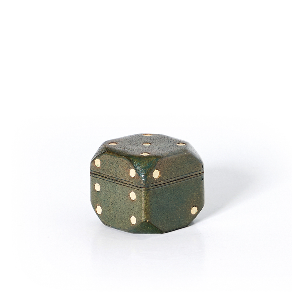 Vintage Poker Dice & Leather Box