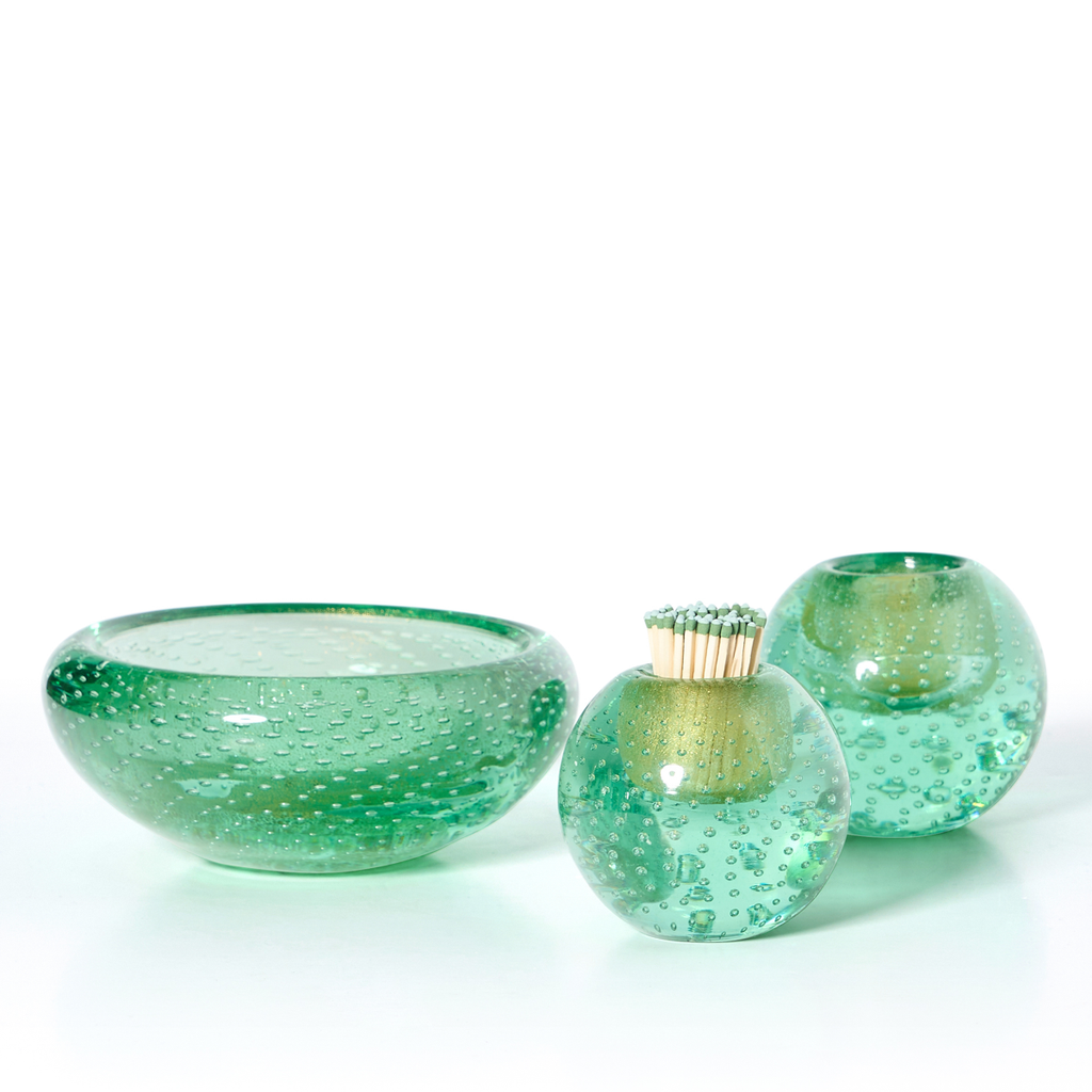 Set of 3 Green Murano Pieces