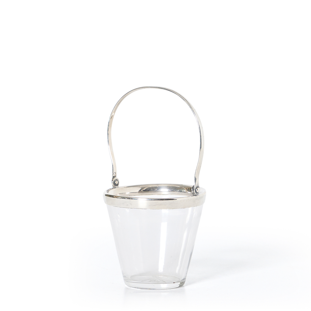 Vintage Ice Bucket with Silver Plated Handles