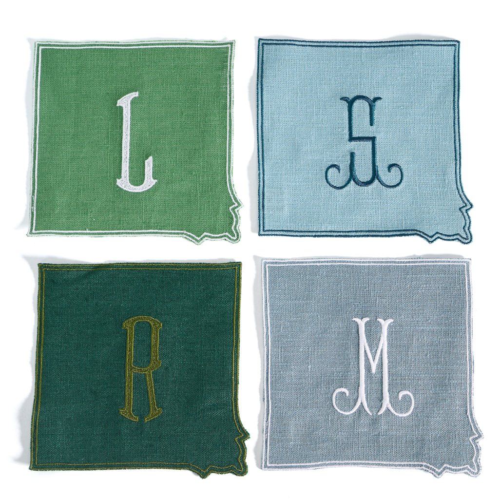 Cocktail Napkins by La Gallina Matta, Italy - Cake Corner - Monogram