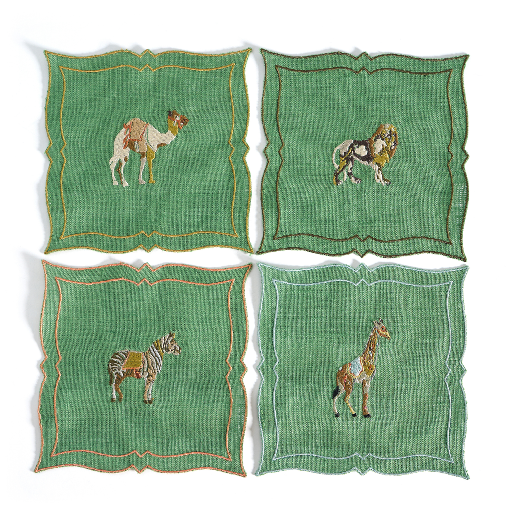 Cocktail Napkins by La Gallina Matta, Italy - Circus (Set of 4)
