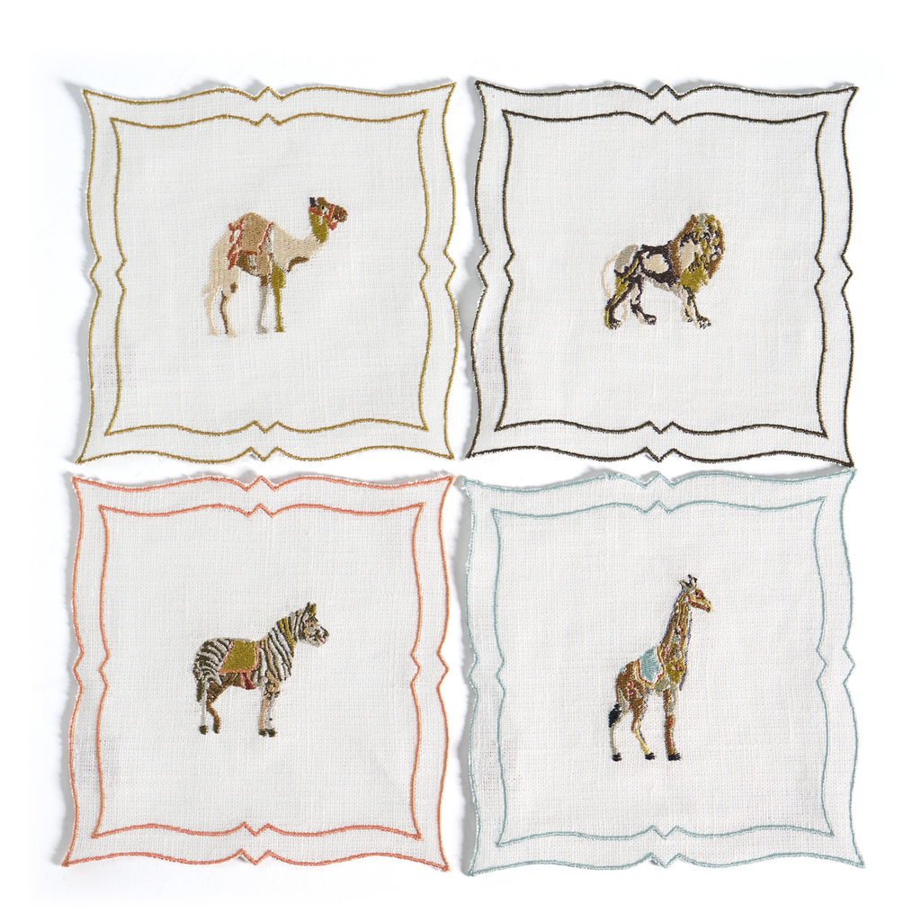 Cocktail Napkins by La Gallina Matta, Italy - Circus (Set of 4)