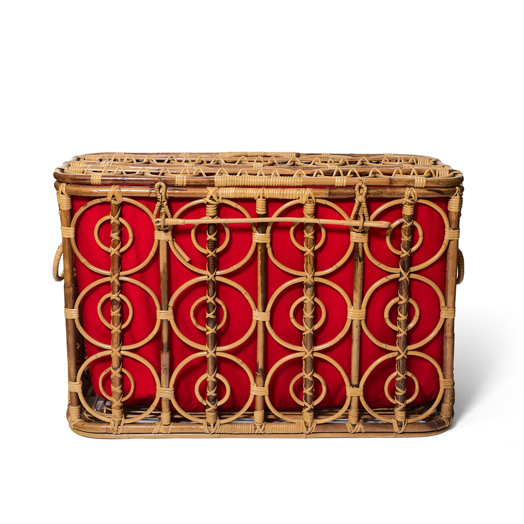 1950s Italian Bamboo and Rattan Trunk