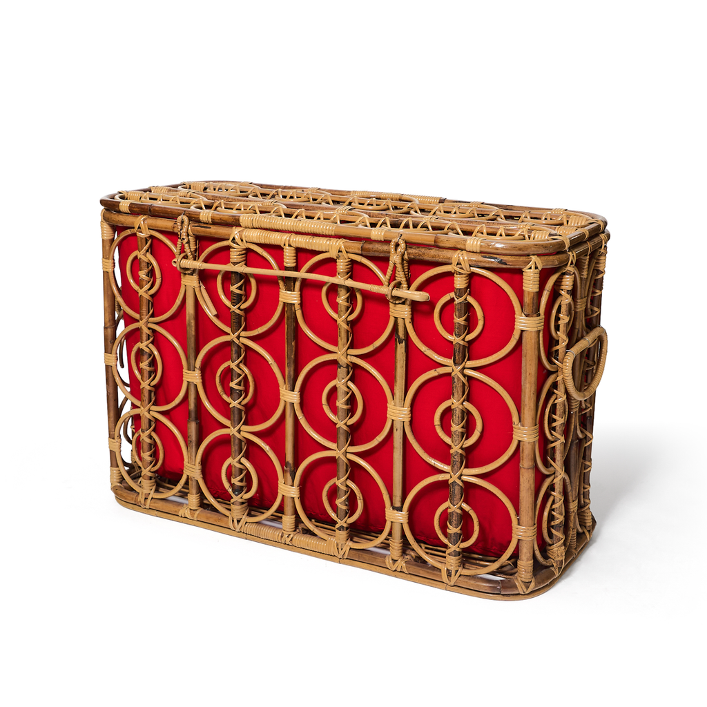 1950s Italian Bamboo and Rattan Trunk