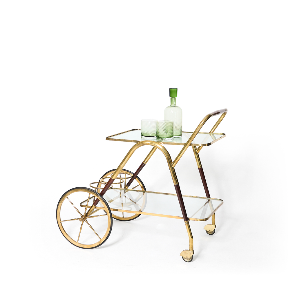 Vintage Italian Serving Trolley / Bar Cart by Cesare Lacca, 1950s