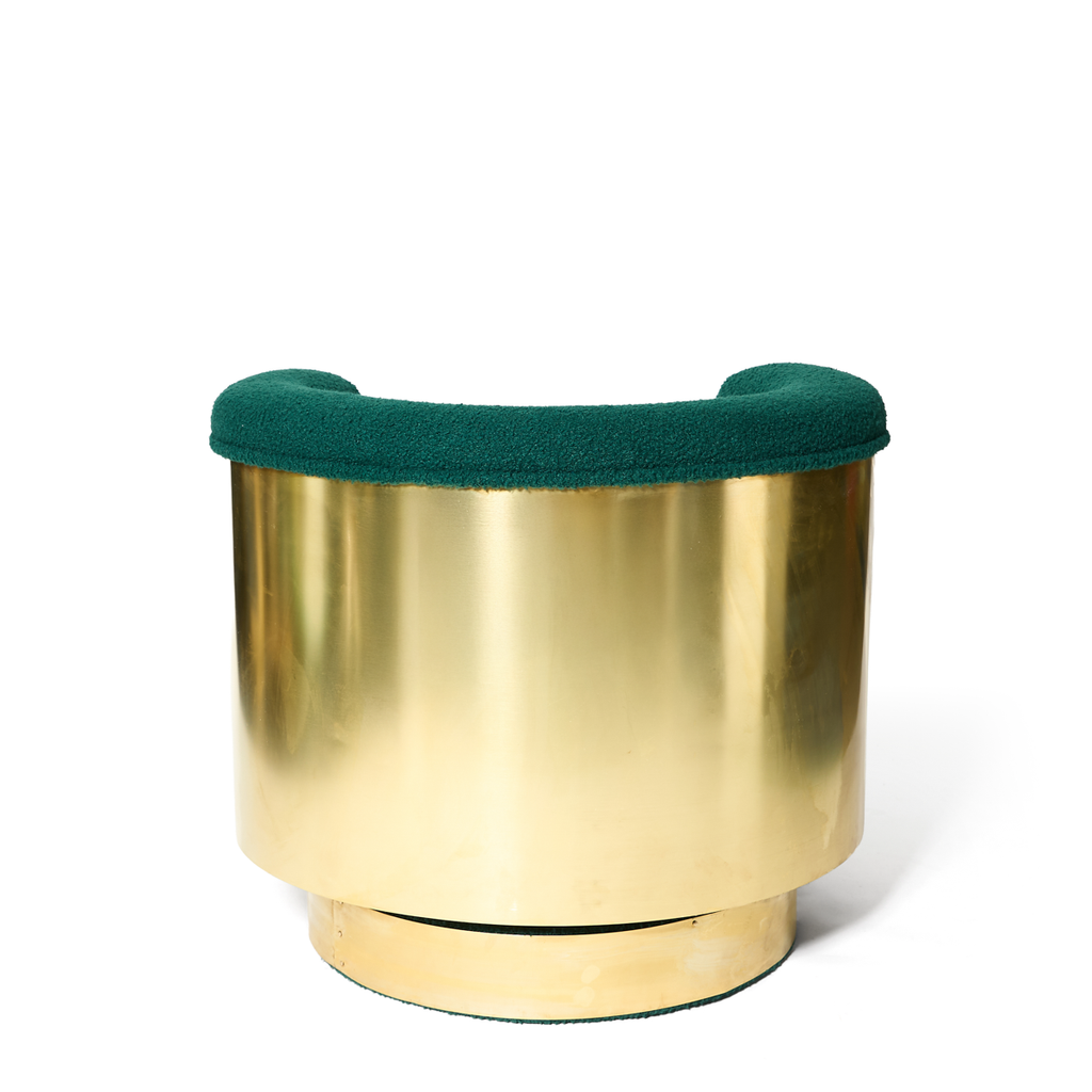 Italian Mid-Century Brass Swivel Lounge Chairs