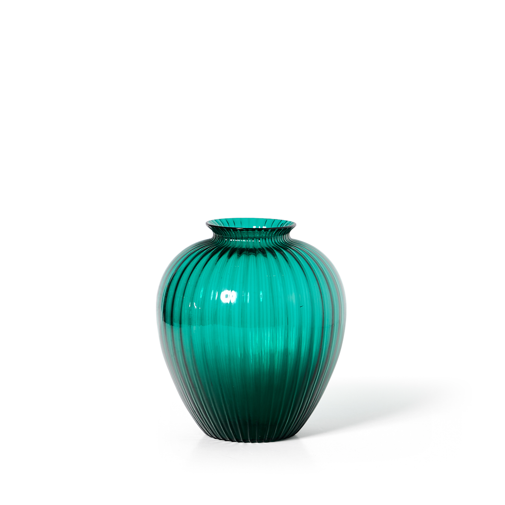 Venini Teal Green Vases 1980s, Signed