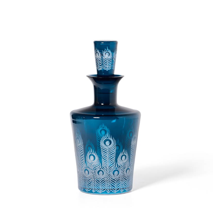Decanter in Peacock, Plumage by Artel