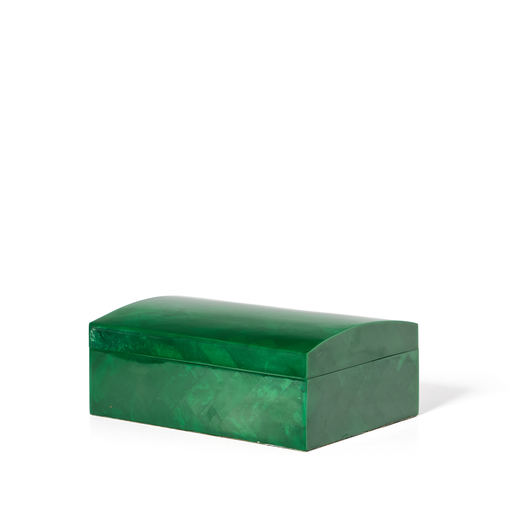 1970s Green Inlay Green Jewelry Box