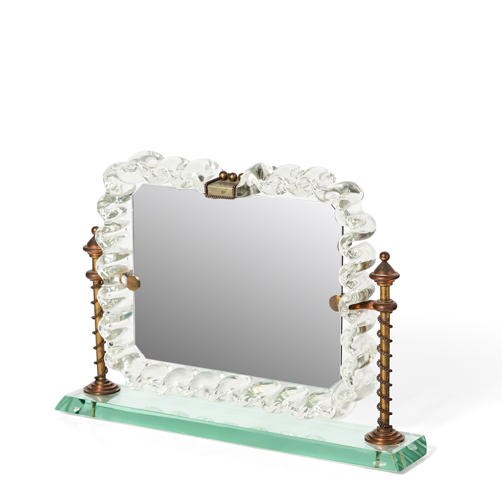 Rare Italian Glass Table Mirror By Fontana Arte - 1940s